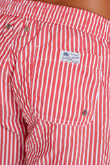 RICHMOND – Maillot De Bain Polyamide Rayé Coupe Droite – Homme – Rouge/Blanc