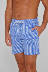 RICHMOND – Maillot De Bain Polyamide Rayé Coupe Droite – Homme – Royal/Blanc