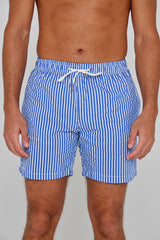 RICHMOND – Maillot De Bain Polyamide Rayé Coupe Droite – Homme – Royal/Blanc