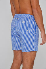 RICHMOND – Maillot De Bain Polyamide Rayé Coupe Droite – Homme – Royal/Blanc