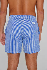 RICHMOND – Maillot De Bain Polyamide Rayé Coupe Droite – Homme – Royal/Blanc