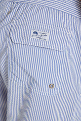 RIVA – Maillot De Bain Seersucker Rayures Coupe Droite – Homme – Bleu Ciel