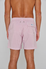 RIVA – Maillot De Bain Seersucker Rayures Coupe Droite – Homme – Rouge/Blanc