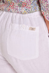 ZABOU – Pantalon Lin Coupe Droite – Femme – Blanc