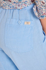 ZABOU – Pantalon Lin Coupe Droite – Femme – Ciel