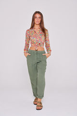 ZABOU – Pantalon Lin Coupe Droite – Femme – Kaki