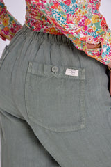 ZABOU – Pantalon Lin Coupe Droite – Femme – Kaki