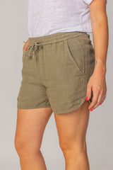 EMY – Stretch cotton shorts Slim fit – Women – Green/Navy blue Gold