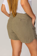 EMY – Stretch cotton shorts Slim fit – Women – Green/Navy blue Gold