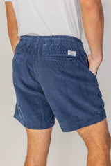 HARPER - Short Velours Côtelé Coton Coupe Loose – Homme - Bleu Stone