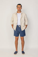 BARCLAY – Long-sleeved linen shirt, straight cut – Men’s – Havana