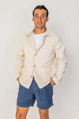 BARCLAY – Long-sleeved linen shirt, straight cut – Men’s – Havana