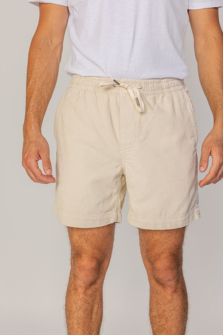 HARPER - Short Velours Côtelé Coton Coupe Loose – Homme - Ecru