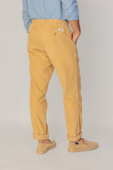 BELLAGIO - Pantalon Velours Côtelé Coton Coupe Loose Taille Élastiquée – Homme - Beige