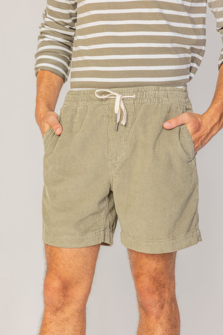 HARPER - Short Velours Côtelé Coton Coupe Loose – Homme - Kaki