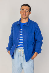COLUMBUS - Veste Mixte – Toile Coton Canvas Coupe Droite – Bleu Royal