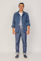 COLUMBUS - Veste Mixte – Toile Coton Canvas Coupe Droite – Bleu Marine