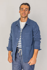 COLUMBUS - Veste Mixte – Toile Coton Canvas Coupe Droite – Bleu Marine
