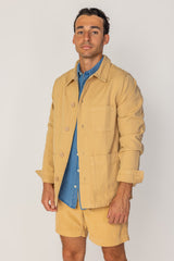 COLUMBUS - Veste Mixte – Toile Coton Canvas Coupe Droite – Beige
