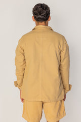 COLUMBUS - Veste Mixte – Toile Coton Canvas Coupe Droite – Beige
