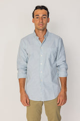 BRITISH – Chemise Lin Manches longues Coupe droite – Homme – Blanc/Kaki
