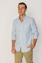 BRITISH – Chemise Lin Manches longues Coupe droite – Homme – Blanc/Kaki
