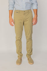 OFFICER – Stretch cotton chino pants, straight cut – Men – Navy blue
