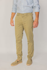 OFFICER – Stretch cotton chino pants, straight cut – Men – Navy blue
