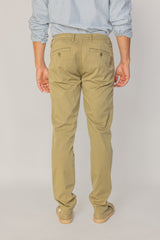 OFFICER – Stretch cotton chino pants, straight cut – Men – Navy blue