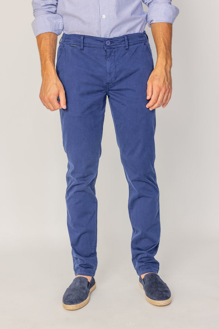 BRISTOL – Pantalon Chino Coton Stretch Coupe Regular Fit – Homme - Bleu Marine