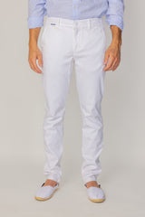 BRISTOL – Pantalon Chino Coton Stretch Coupe Regular Fit – Homme - Blanc