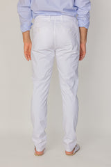 BRISTOL – Pantalon Chino Coton Stretch Coupe Regular Fit – Homme - Blanc