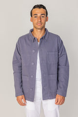 COLUMBUS - Veste Mixte – Toile Coton Canvas Coupe Droite – Bleu Stone