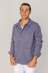 COLUMBUS - Veste Mixte – Toile Coton Canvas Coupe Droite – Bleu Stone