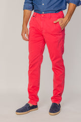 BRISTOL – Pantalon Chino Coton Stretch Coupe Regular Fit – Homme - Fraise
