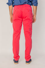 BRISTOL – Pantalon Chino Coton Stretch Coupe Regular Fit – Homme - Fraise