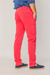 BRISTOL – Pantalon Chino Coton Stretch Coupe Regular Fit – Homme - Fraise