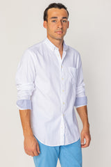 BARCLAY – Long-sleeved linen shirt, straight cut – Men’s – Havana