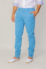 BRISTOL – Pantalon Chino Coton Stretch Coupe Regular Fit – Homme - Bleu Azur