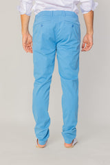 BRISTOL – Pantalon Chino Coton Stretch Coupe Regular Fit – Homme - Bleu Azur