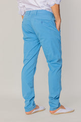 BRISTOL – Pantalon Chino Coton Stretch Coupe Regular Fit – Homme - Bleu Azur