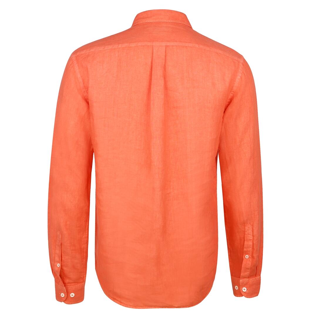 Chemise manches longues en lin ORANGE FONCE pour homme PREMIUM Chemise manches longues en lin ORANGE FONCE pour homme PREMIUM