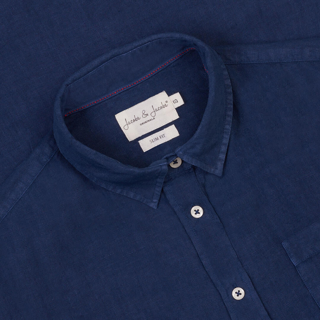 BARCLAYW – Chemise Lin Manches longues Coupe slim – Femme – Bleu Marine