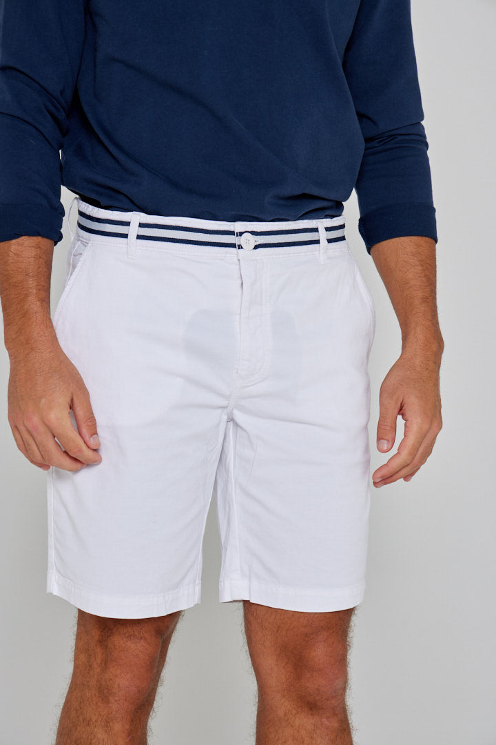 BENSON – Bermuda coton Coupe droite – Homme – Blanc