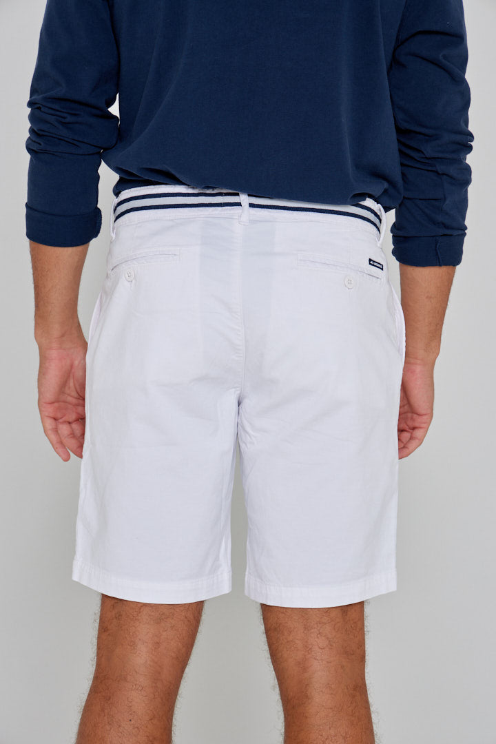 BENSON – Bermuda coton Coupe droite – Homme – Blanc