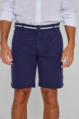 BENSON – Bermuda coton Coupe droite – Homme – Bleu Marine