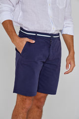 BENSON – Bermuda coton Coupe droite – Homme – Bleu Marine