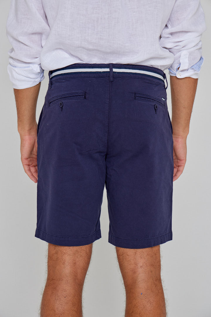 BENSON – Bermuda coton Coupe droite – Homme – Bleu Marine