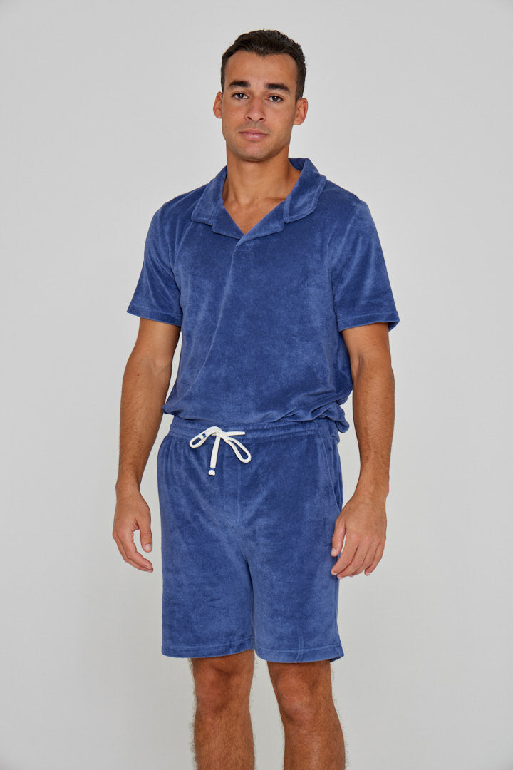 OTMAN – Straight cut cotton Bermuda shorts – Men – Royal blue