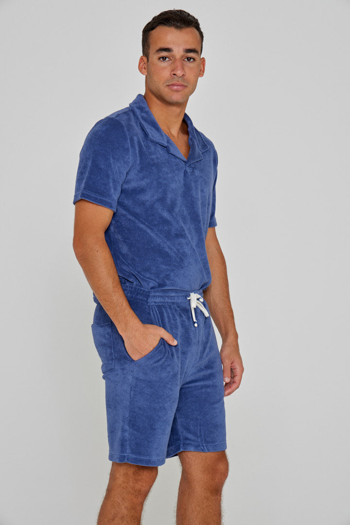 OTMAN – Straight cut cotton Bermuda shorts – Men – Royal blue